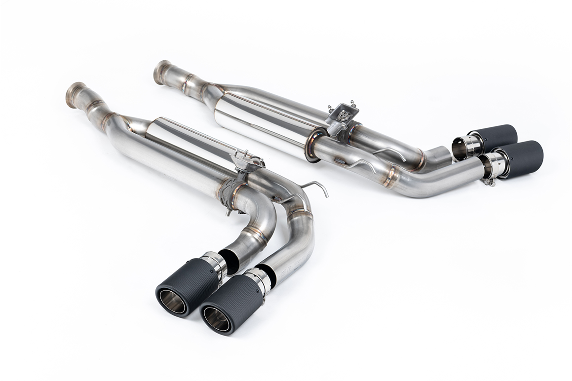 Mercedes G63 (W463) 4.0 Bi-Turbo V8 GPF/OPF Cat Back Valved with Carbon JET-90 Trims - Re-uses OE Va