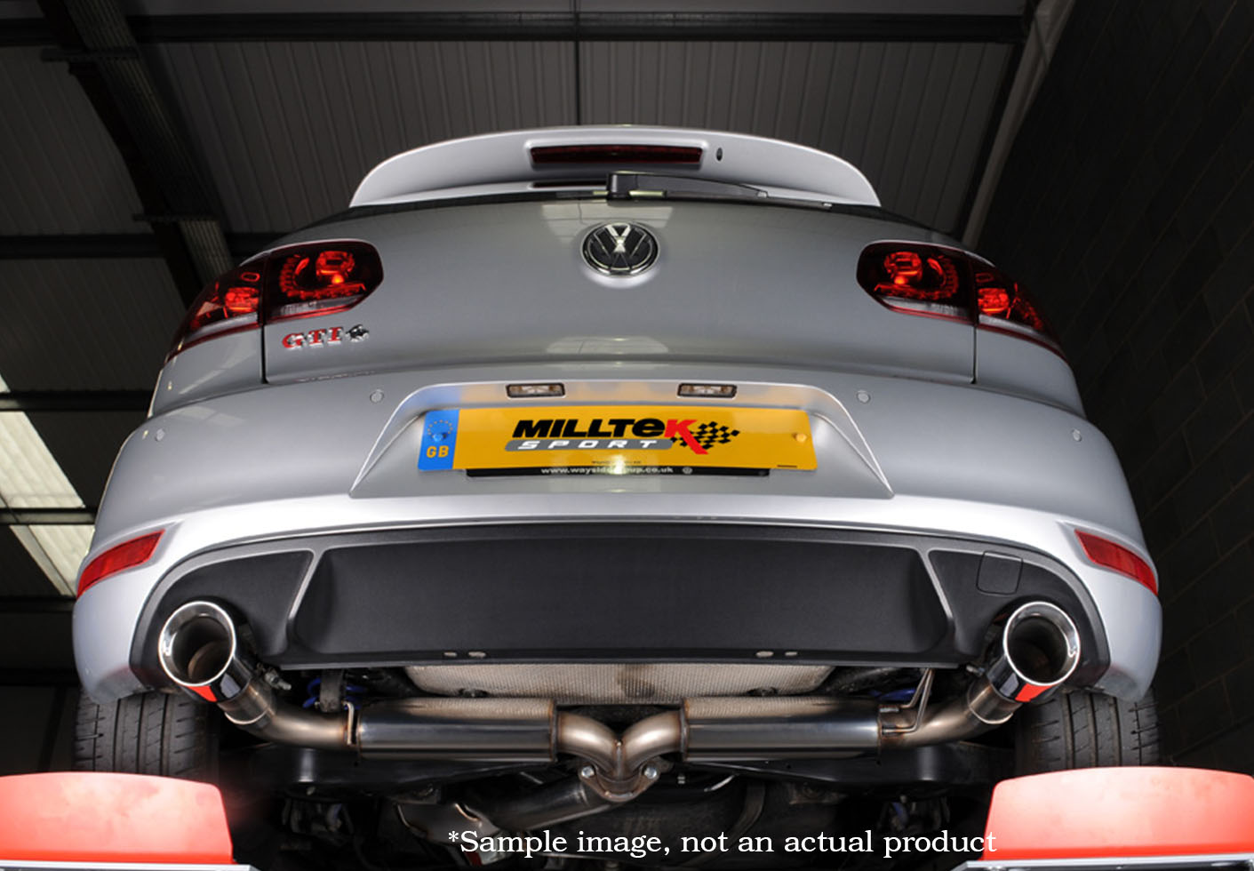 Milltek VW Golf VI GTI 2.0 TSI dual cat-back systeem met 90mm Je