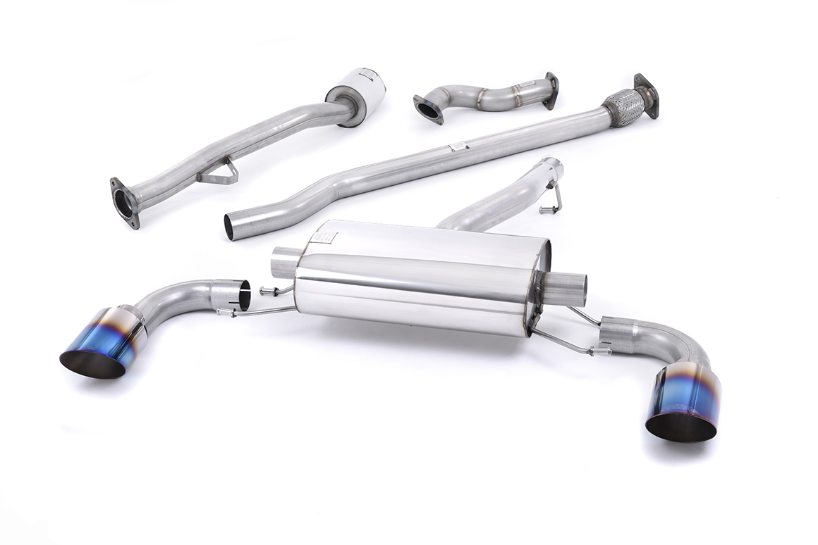 Subaru BRZ 2.0 PRIMARY CAT-BACK Non-resonated (luider) "Burnt" Titanium Tips