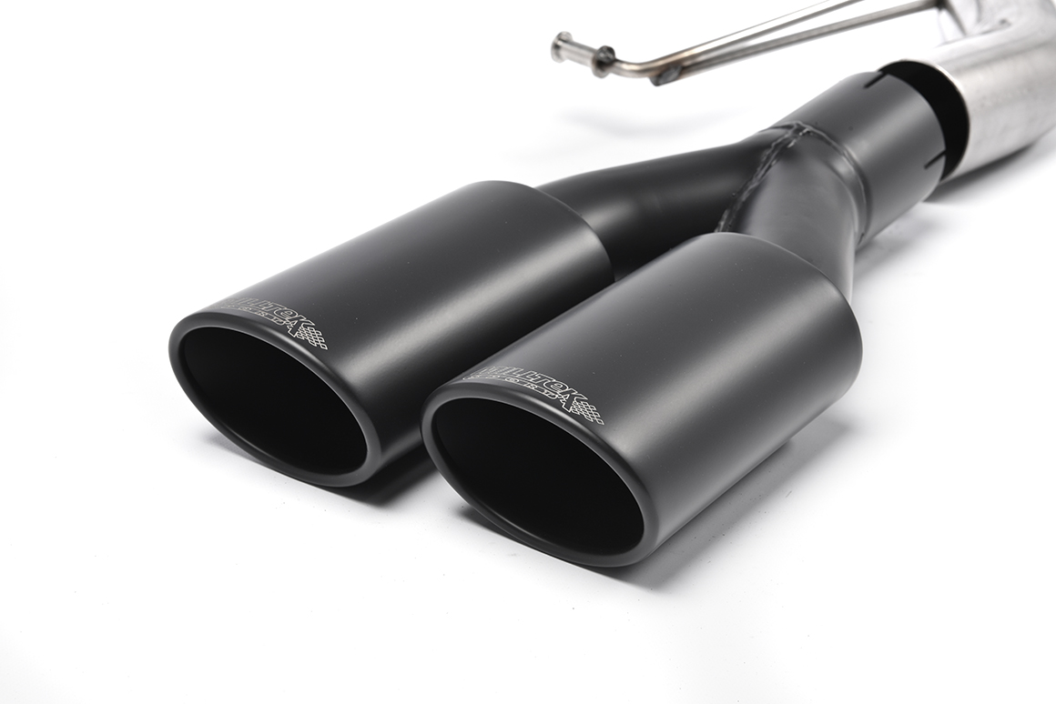 Milltek VW T6 SWB 150PS & 204PS 2.0-litre TSI Cat-back Non-Resonated Black Tips